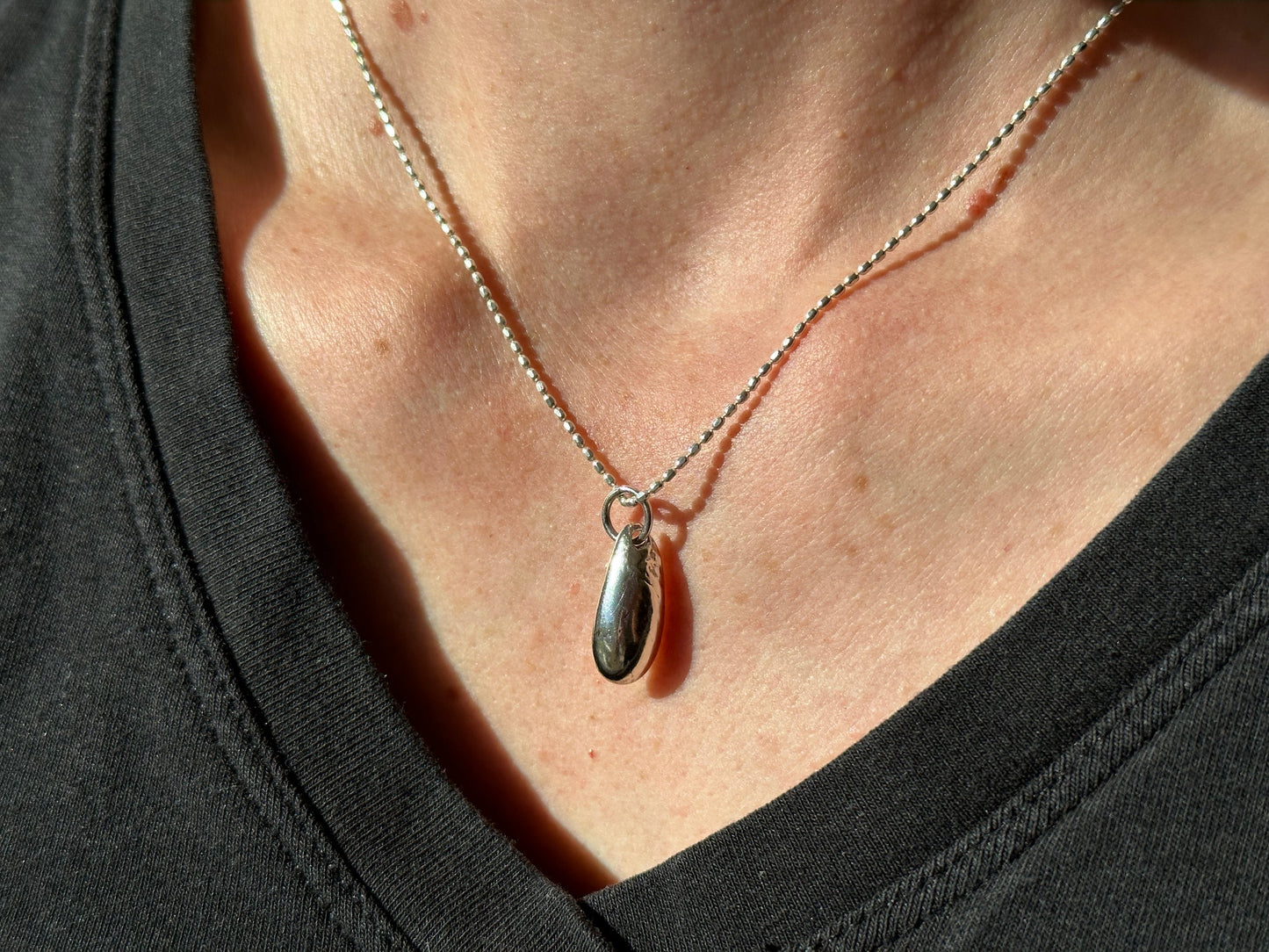 Concave Pear Shaped Fingerprint Pendant