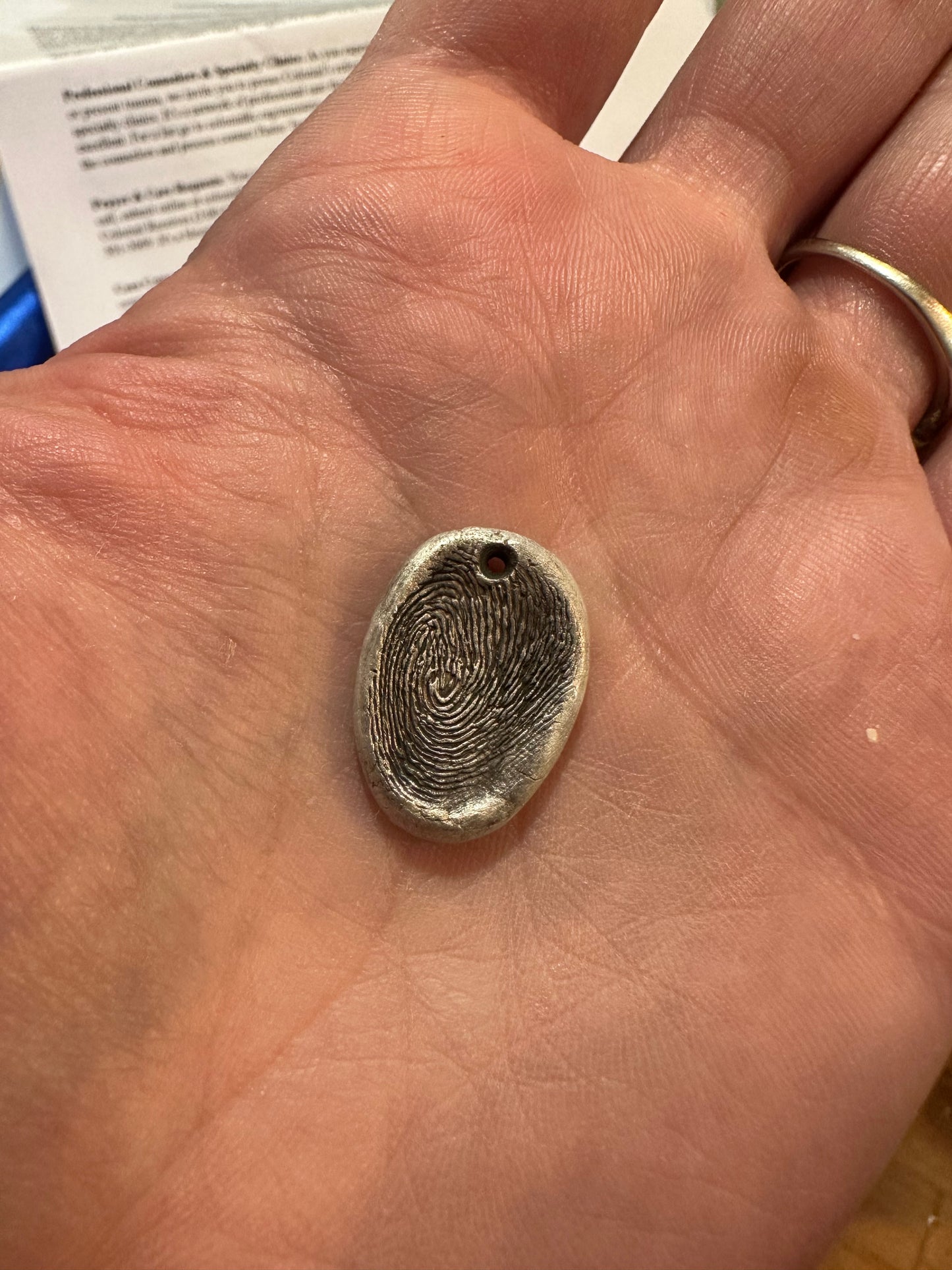Organically Shaped Fingerprint Pendant
