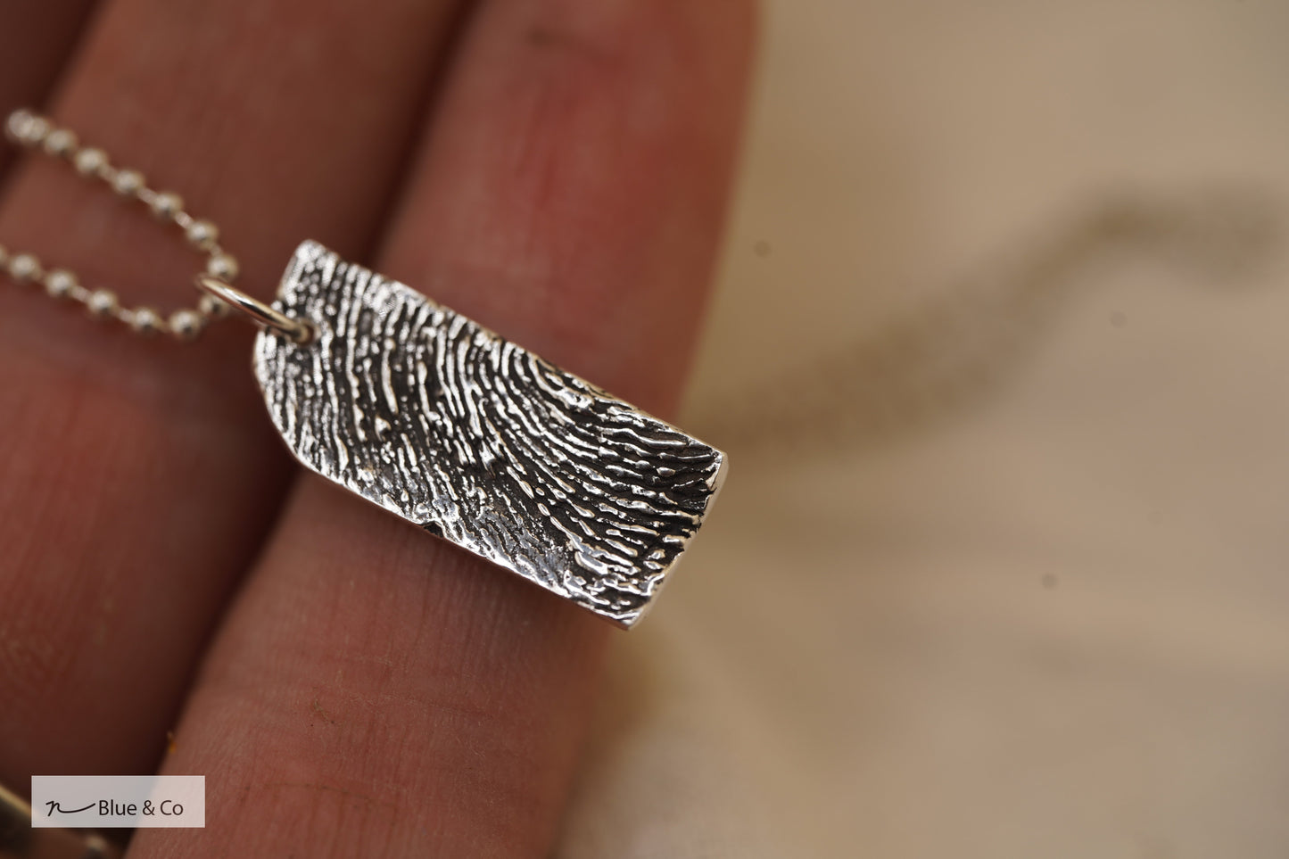 Imprinted Pendant, Small Torn Rectangle