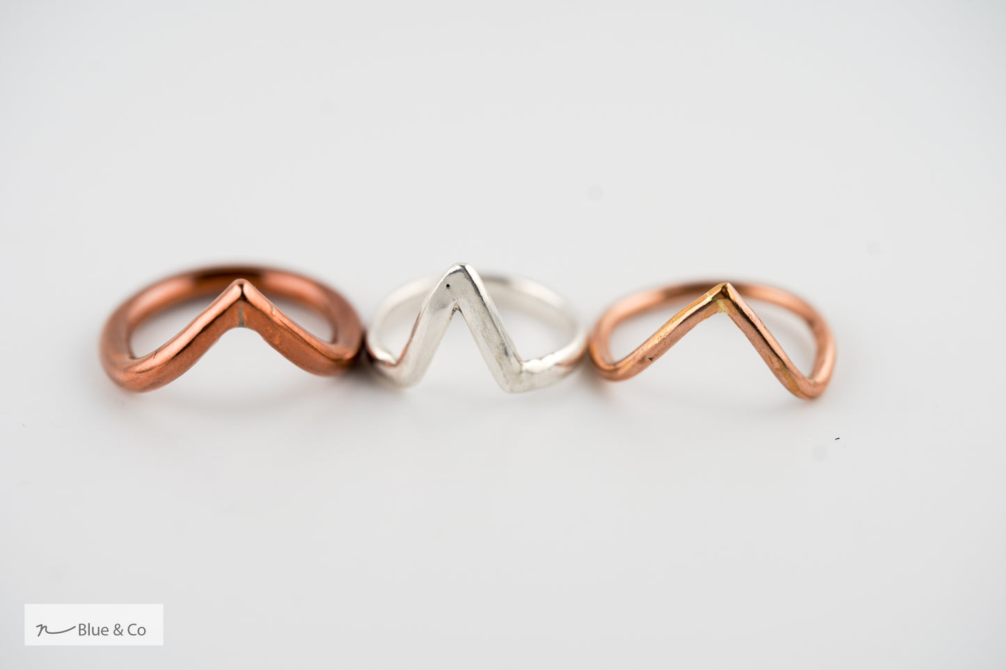 Chevron Ring, low profile, angular