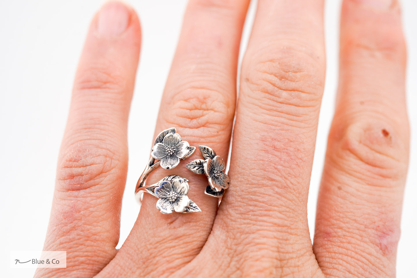 Dogwood Flower Ring, Adjustable