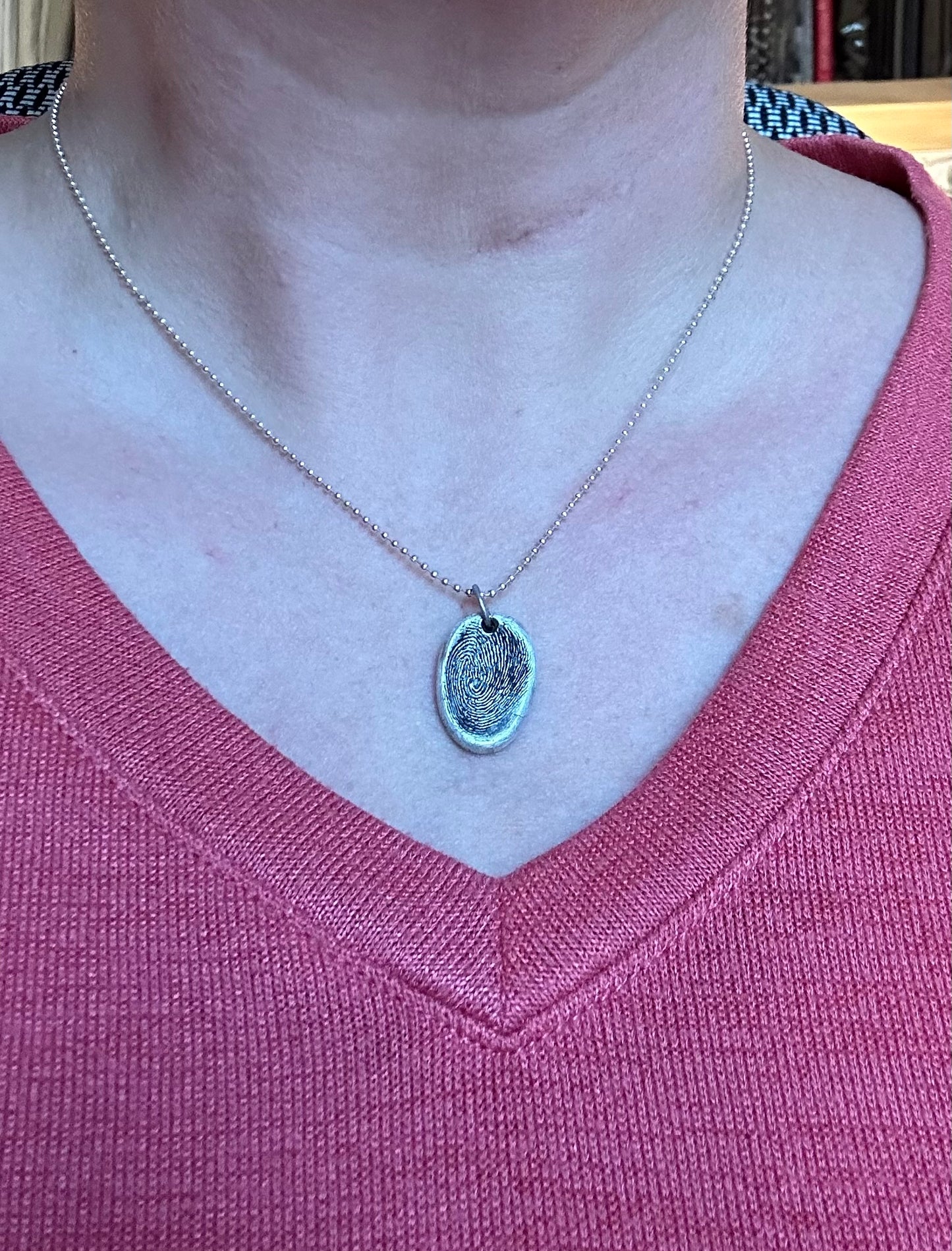 Organically Shaped Fingerprint Pendant